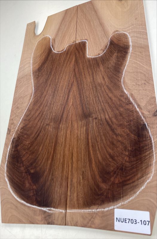 Top Nussbaum, europ., strukturiert 2-tlg. 8mm Einzelstück #107